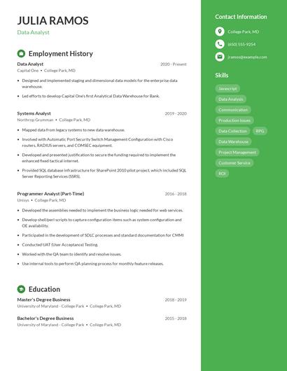 Resume example 4