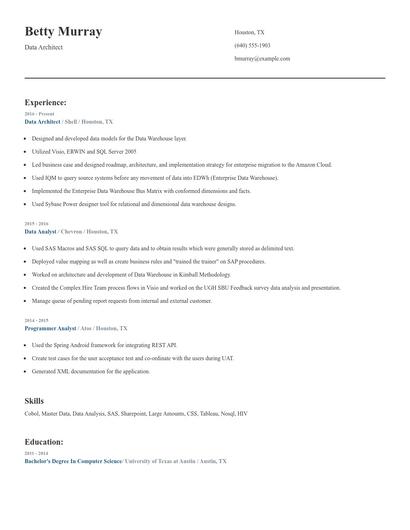 Data Architect Resume