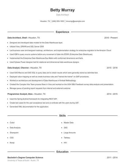 Resume example 1