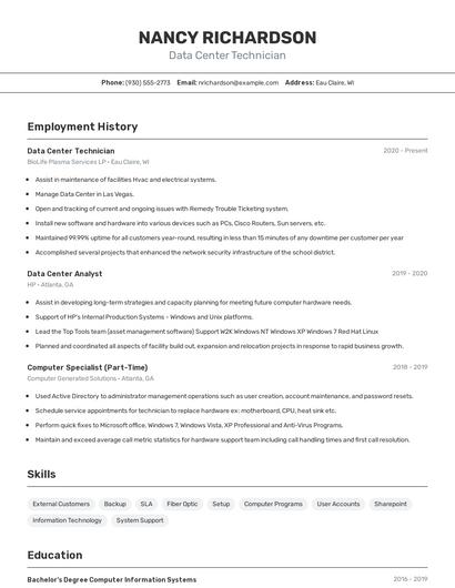 Resume example 2