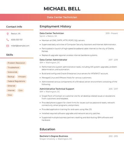Resume example 3