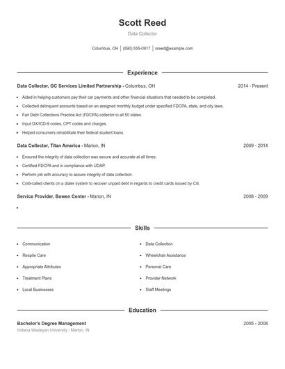 Resume example 1