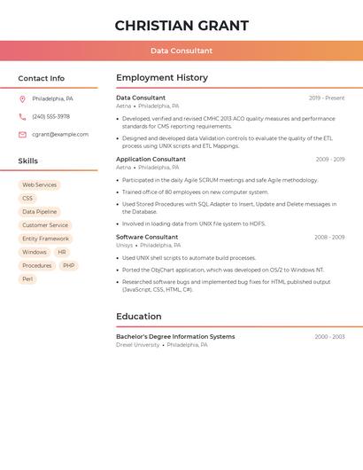 Resume example 3