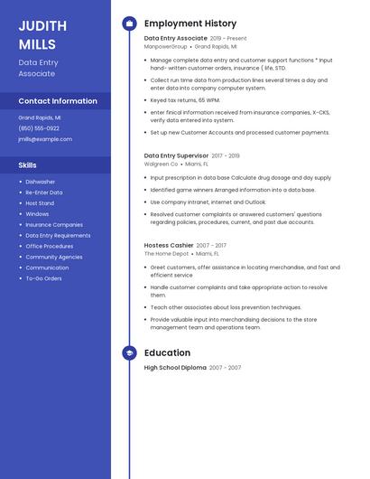 Data Entry Associate Resume