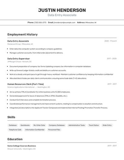 Resume example 2