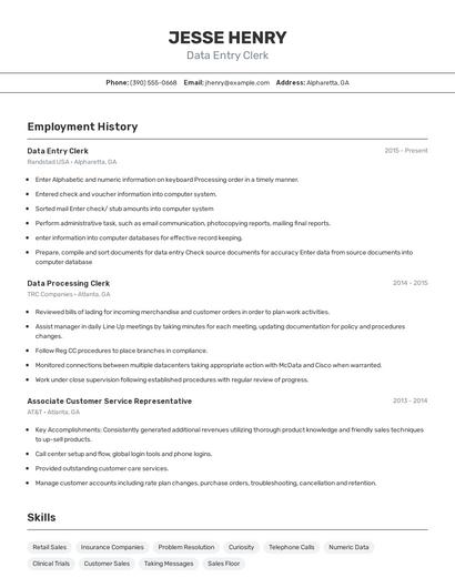 Resume example 2