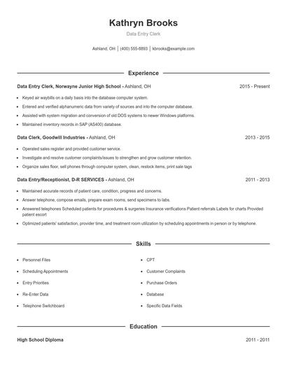Resume example 1