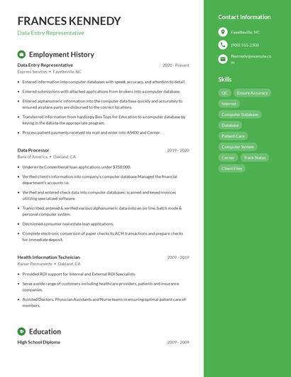 Resume example 5