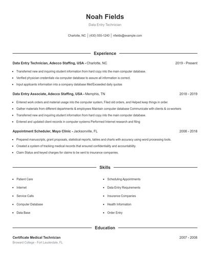 Resume example 1