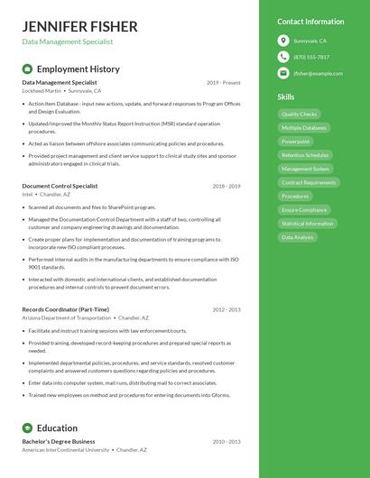 Resume example 4