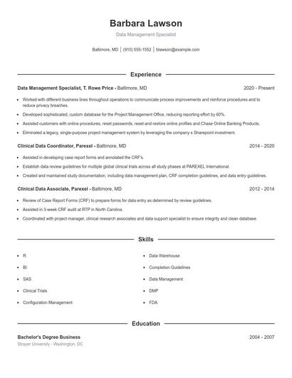 Resume example 1