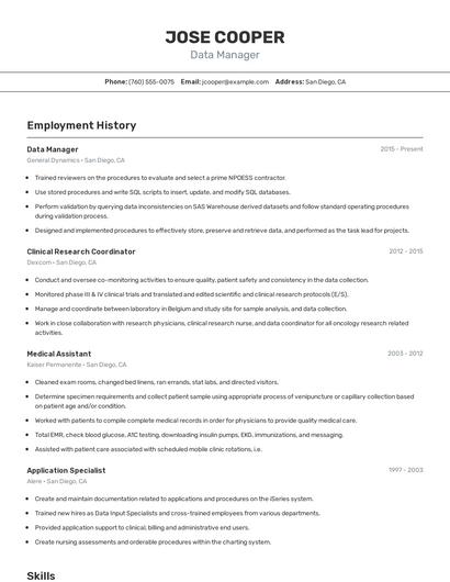 Resume example 2
