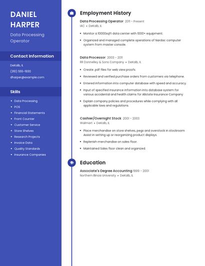 Data Processing Operator Resume