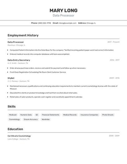 Resume example 2