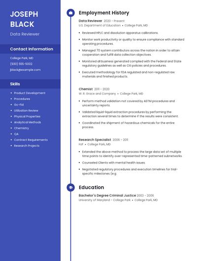 Data Reviewer Resume