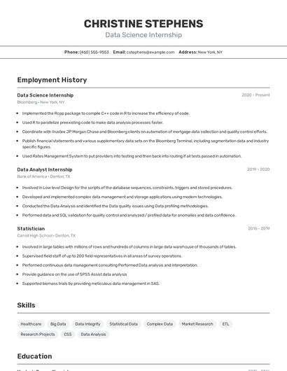 Resume example 2