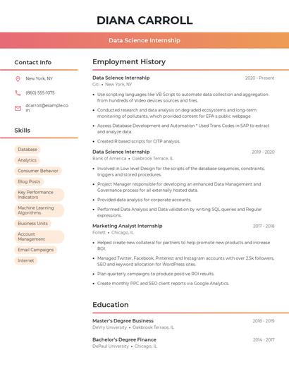 Resume example 3