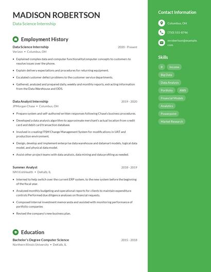 Resume example 5