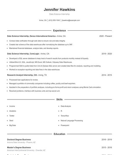 Resume example 1