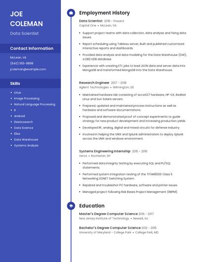 Resume example 4