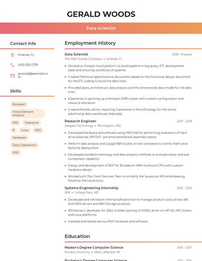 Resume example 3