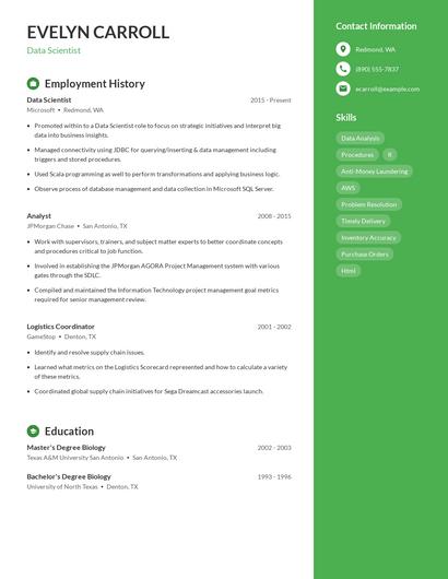 Resume example 5