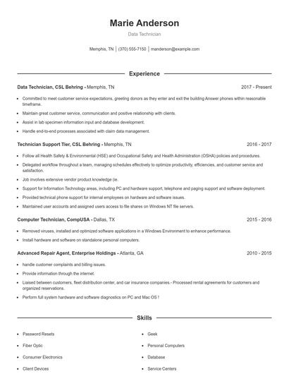 Resume example 1