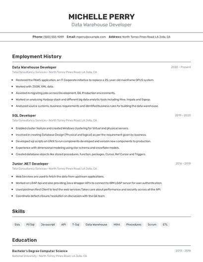 Resume example 2