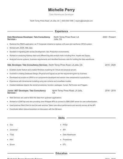 Resume example 1