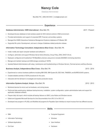 Resume example 1