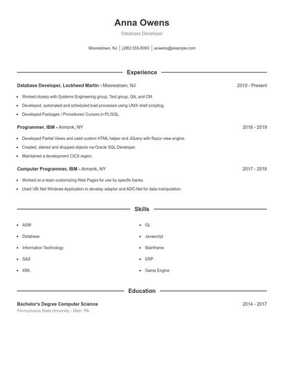 Resume example 1