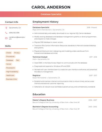 Resume example 3