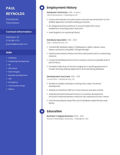 Database Technician Resume