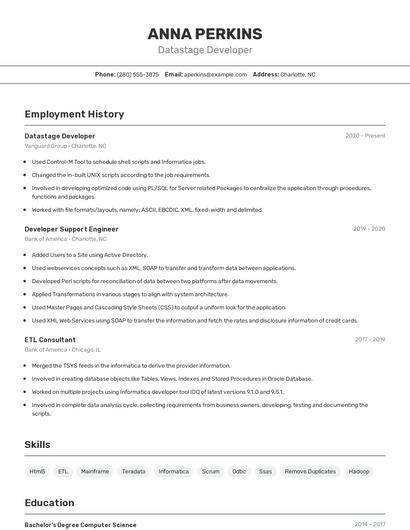 Resume example 2