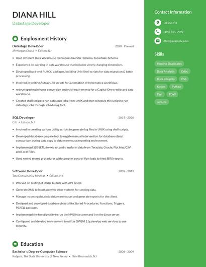 Resume example 5