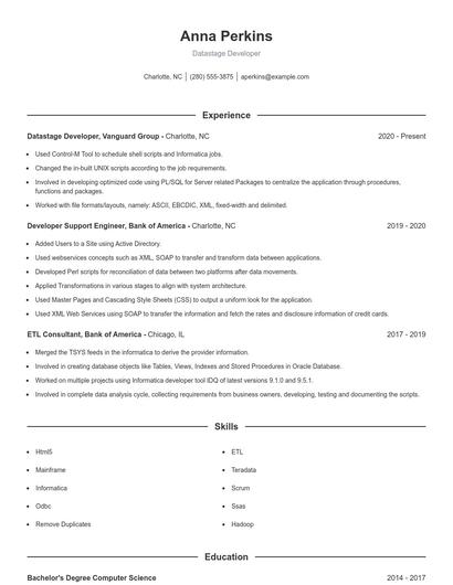 Resume example 1