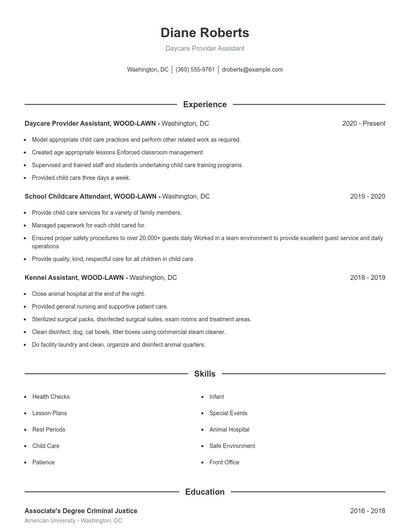 Resume example 1