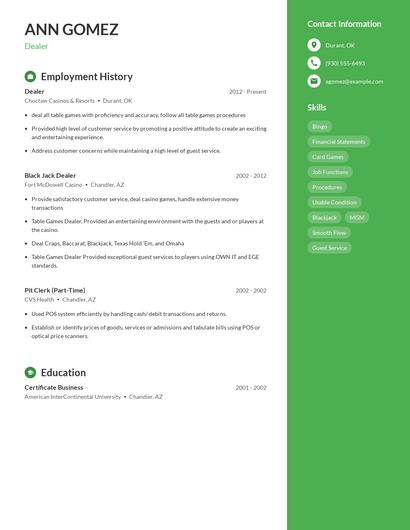 Resume example 5