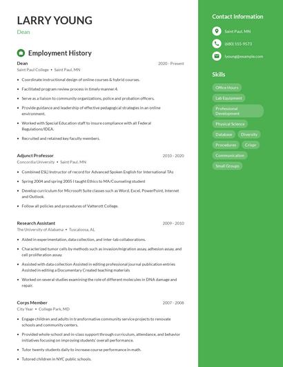 Resume example 5