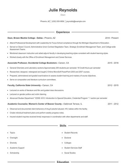 Resume example 1
