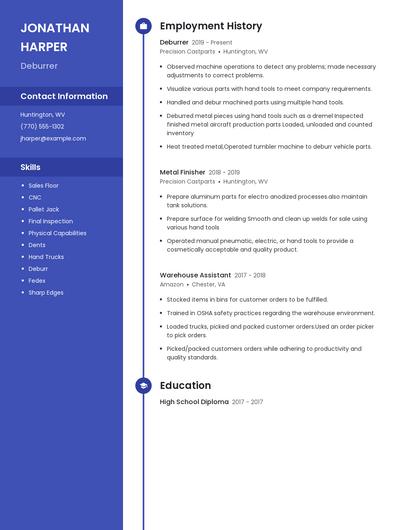 Deburrer Resume