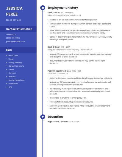 Deck Officer Resume