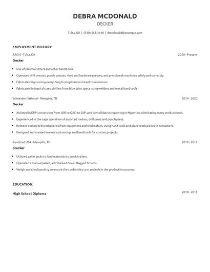 Decker Resume