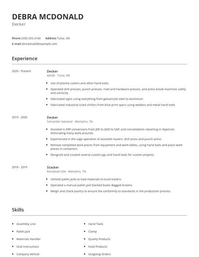 Decker Resume
