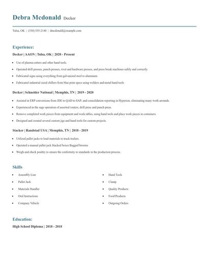 Decker Resume