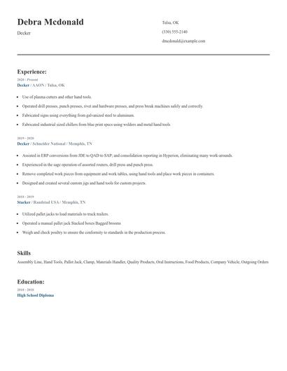 Decker Resume