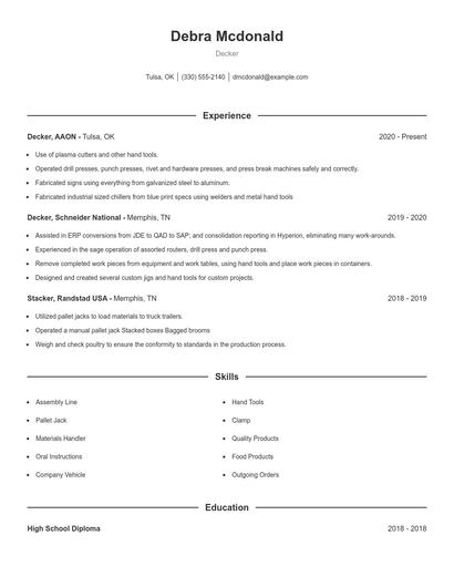 Decker Resume