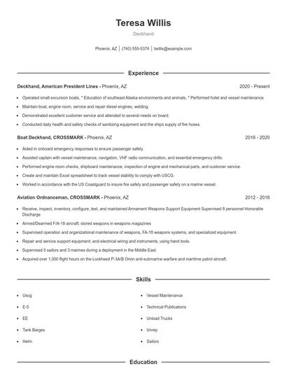 Resume example 1