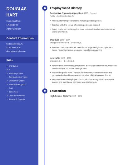 Decorative Engraver Apprentice Resume