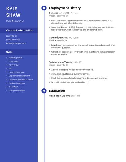 Deli Associate Resume